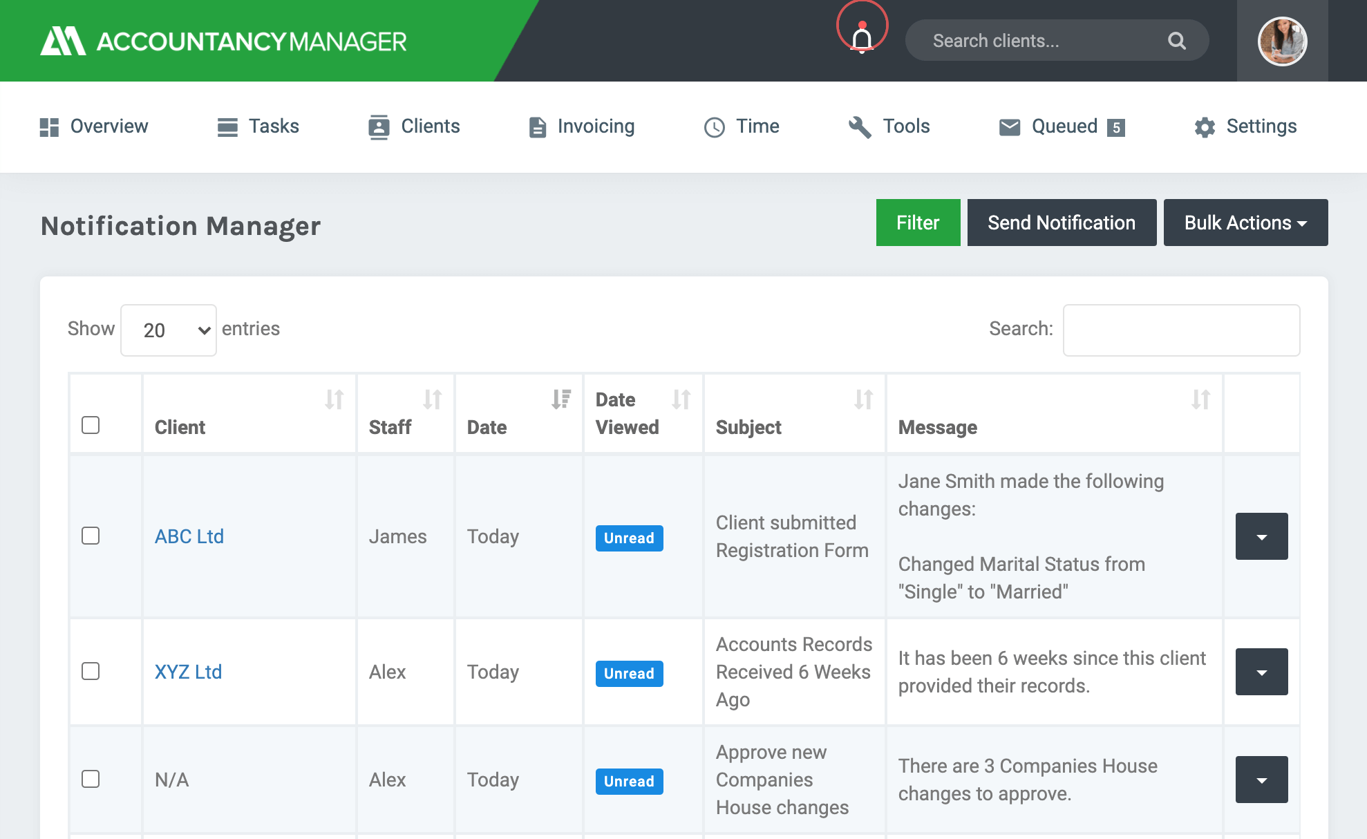 Manage all notifications in one place